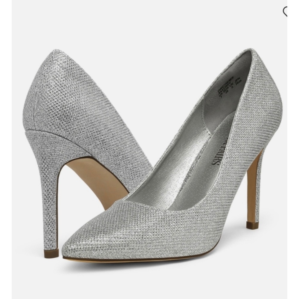 Dream Pairs CHRISTIAN Silver Glitter Pointed Toe Stiletto Heels Women's‎ Size 8